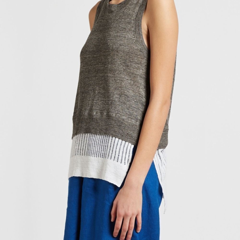 Brochu‎ Walker Gray Layered Tank Sweater Si…